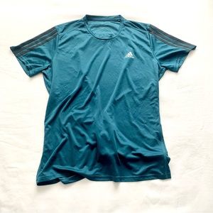 Adidas Running Tee Turquoise Blue Men Size Large